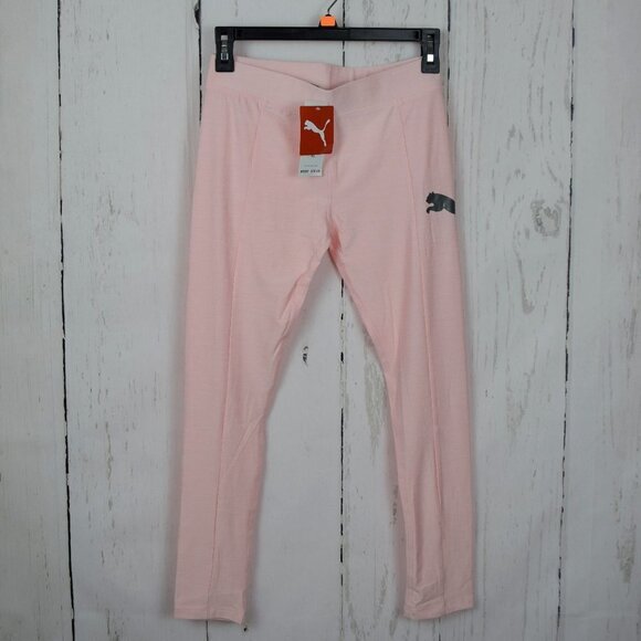 💰3/$25 NWT Puma Big Girls Leggings Pink Logo Active Size XL - Picture 1 of 7